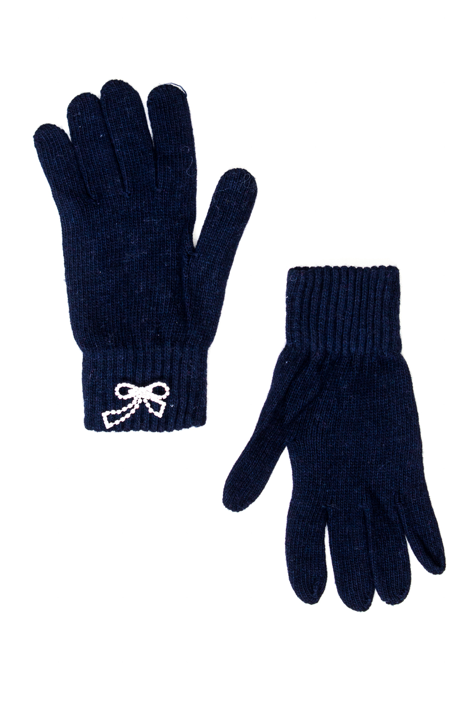 GUANTO MAGLIA CON FIOCCO GIOIELLO, TG UNICA - NAVY